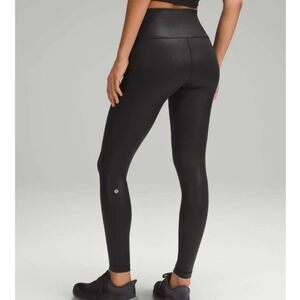 Lululemon Wunder Train High-Rise Tight 28" - Black Foil, Size 6